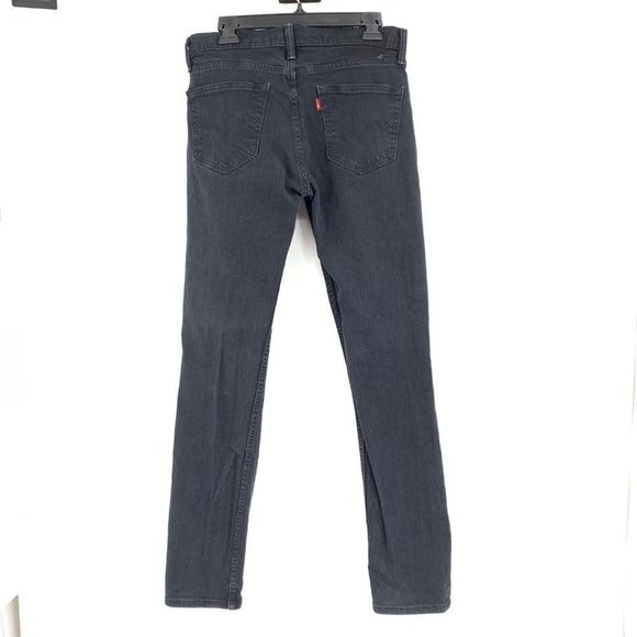 Mens Levi's Black Tall Destroy Jeans Stretch Size 32 x 34 0433 - Picture 6 of 11